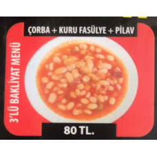 Hazır Menü 1 ( 3 lü bakliyat yemeği menüsü )