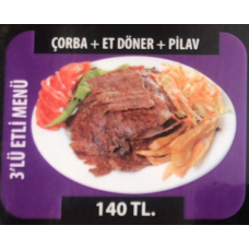 Hazır Menü 4 ( 3 lü et yemeği menüsü )